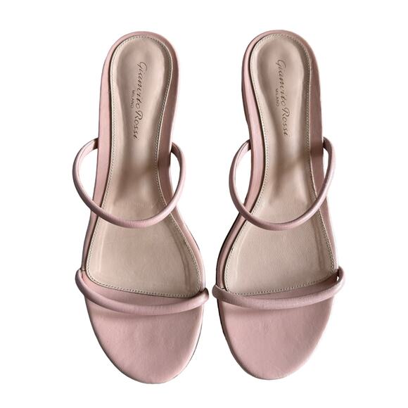 Gianvito Rossi Blush Pink Leather Slide Sandals Size 39.5 - Picture 5 of 12